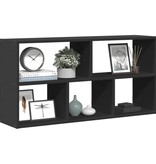 VidaXL Wandschap 100x25x50 cm bewerkt hout zwart