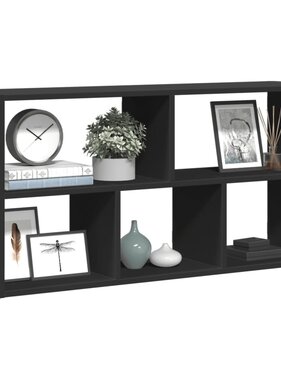 VidaXL Wandschap 100x25x50 cm bewerkt hout zwart