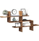 VidaXL Wandschap 124,5x18x60,5 cm bewerkt hout oud houtkleurig