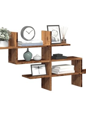 VidaXL Wandschap 124,5x18x60,5 cm bewerkt hout oud houtkleurig