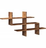 VidaXL Wandschap 124,5x18x60,5 cm bewerkt hout oud houtkleurig