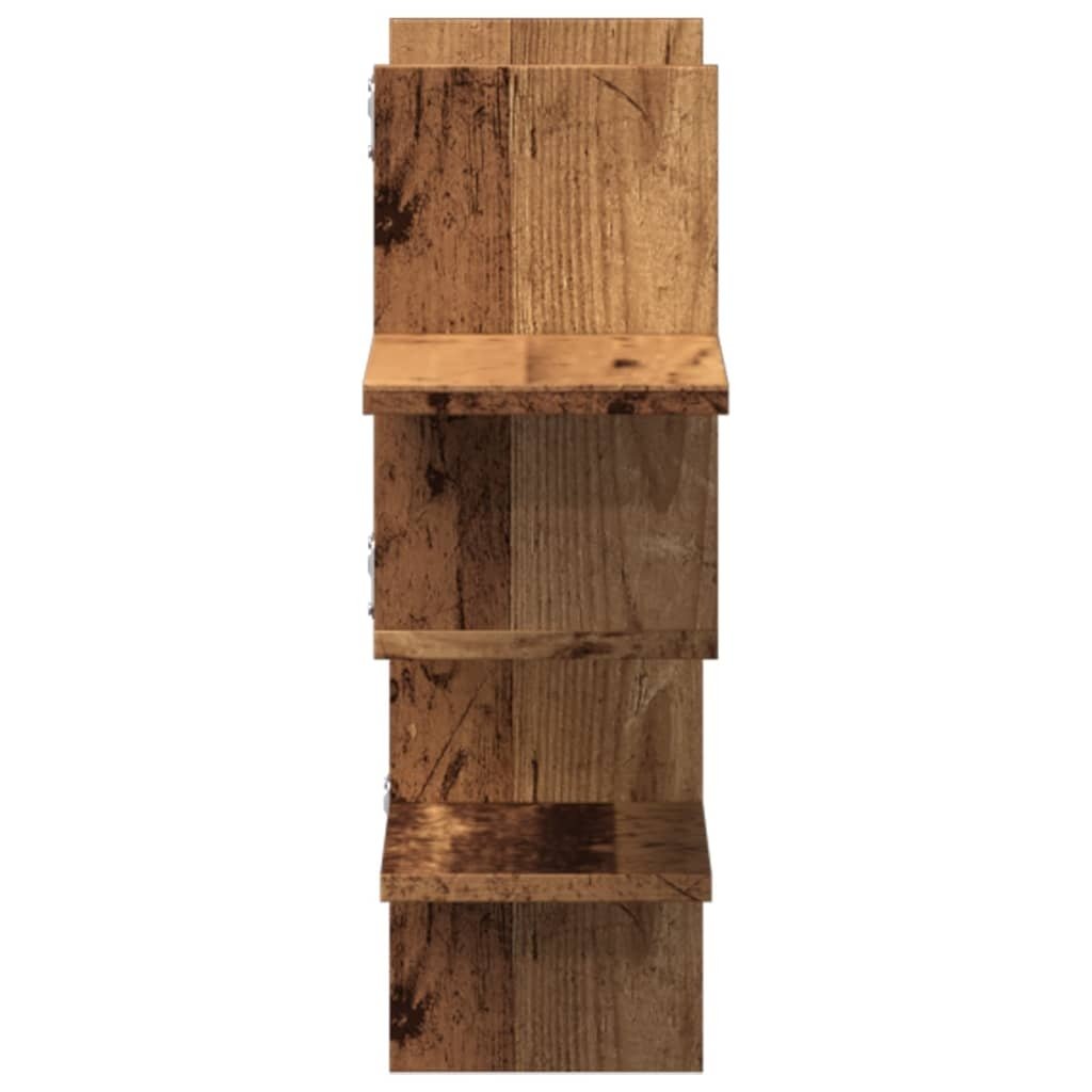 VidaXL Wandschap 124,5x18x60,5 cm bewerkt hout oud houtkleurig