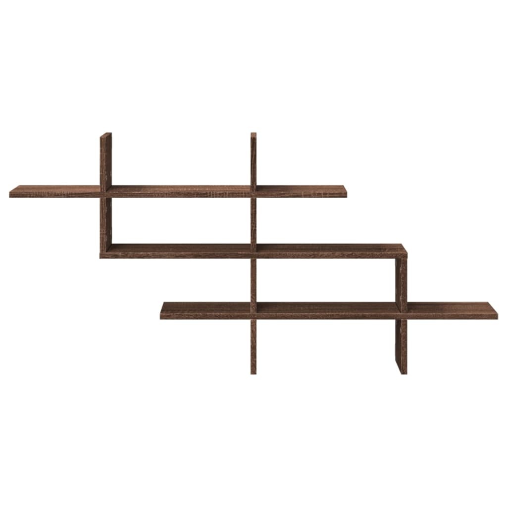 VidaXL Wandschap 124,5x18x60,5 cm bewerkt hout bruin eikenkleurig