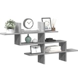 VidaXL Wandschap 124,5x18x60,5 cm bewerkt hout grijs sonoma eikenkleur