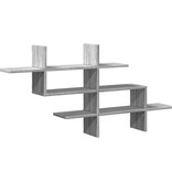 VidaXL Wandschap 124,5x18x60,5 cm bewerkt hout grijs sonoma eikenkleur