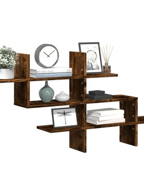 VidaXL Wandschap 124,5x18x60,5 cm bewerkt hout gerookt eikenkleurig