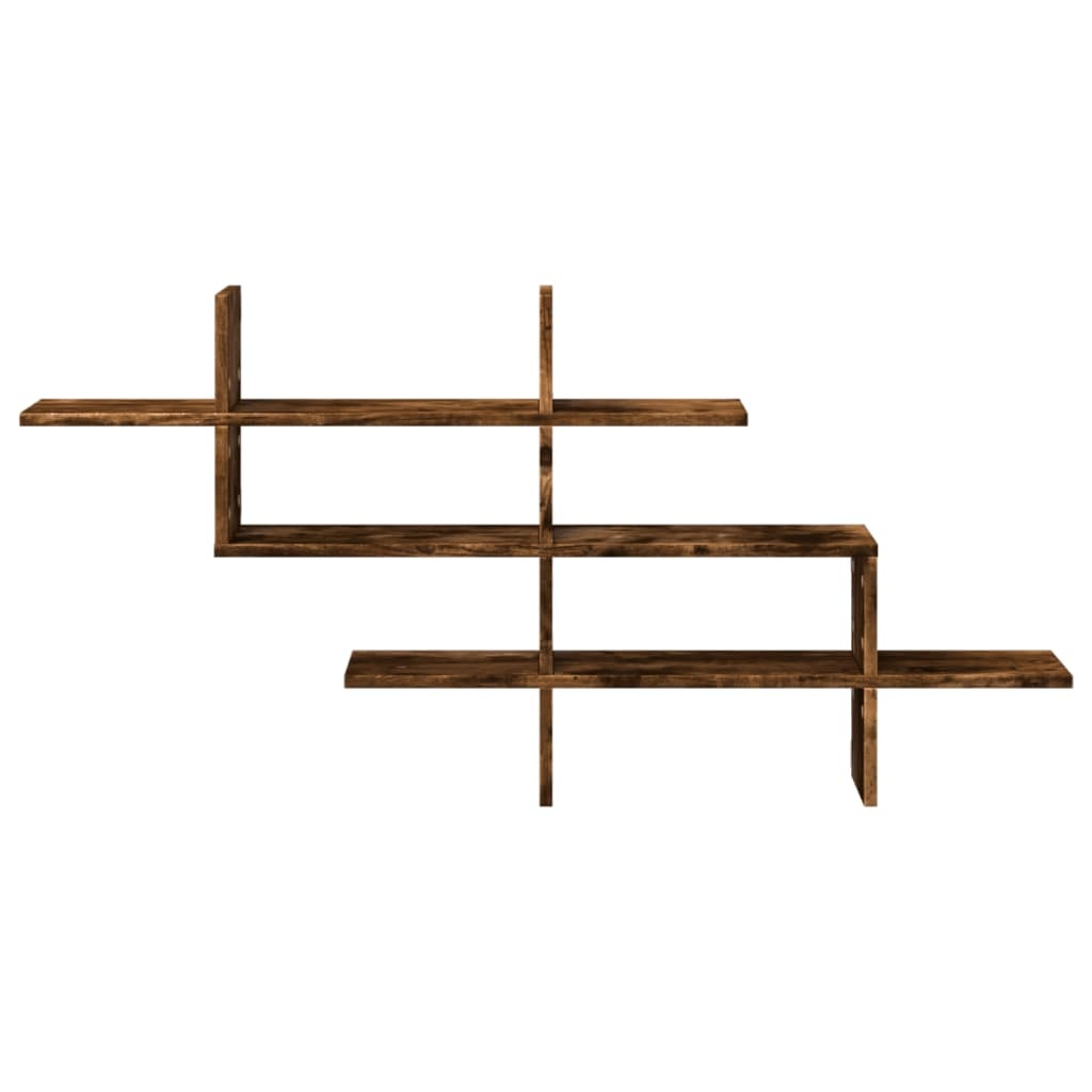 VidaXL Wandschap 124,5x18x60,5 cm bewerkt hout gerookt eikenkleurig