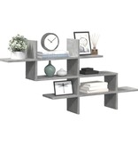 VidaXL Wandschap 124,5x18x60,5 cm bewerkt hout betongrijs