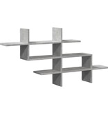 VidaXL Wandschap 124,5x18x60,5 cm bewerkt hout betongrijs