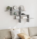 VidaXL Wandschap 124,5x18x60,5 cm bewerkt hout betongrijs