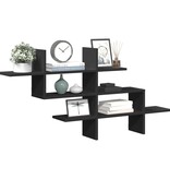 VidaXL Wandschap 124,5x18x60,5 cm bewerkt hout zwart