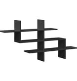 VidaXL Wandschap 124,5x18x60,5 cm bewerkt hout zwart