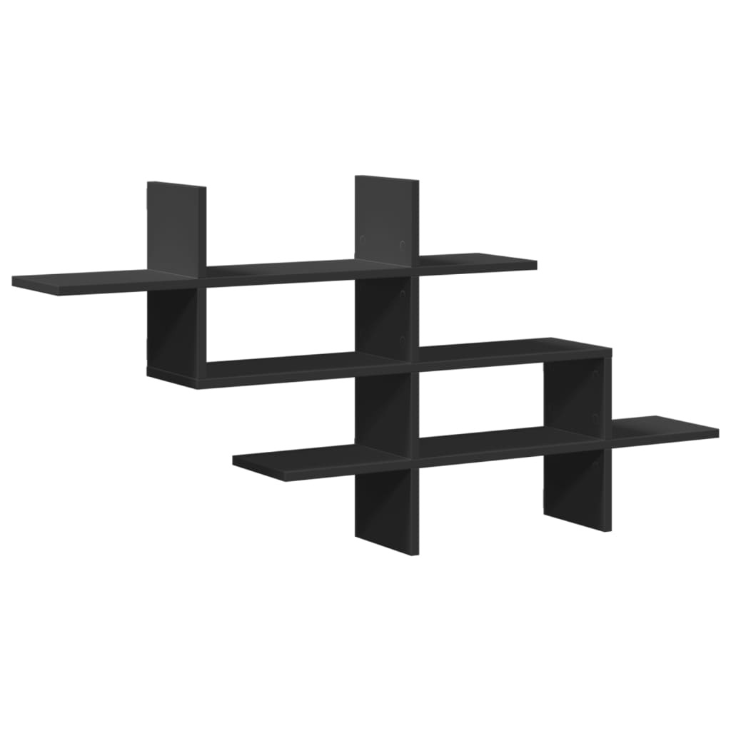 VidaXL Wandschap 124,5x18x60,5 cm bewerkt hout zwart
