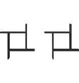 VidaXL Wandschappen 2 st 50x12x50 cm bewerkt hout zwart