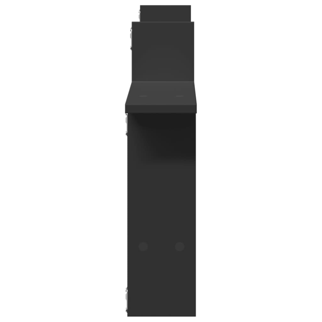 VidaXL Wandschappen 2 st 50x12x50 cm bewerkt hout zwart