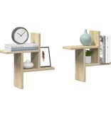 VidaXL Wandschappen 2 st 38x12x38 cm bewerkt hout sonoma eikenkleurig