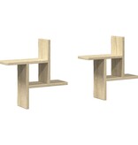 VidaXL Wandschappen 2 st 38x12x38 cm bewerkt hout sonoma eikenkleurig