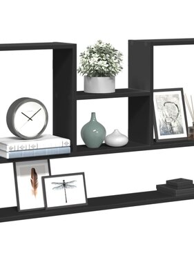 VidaXL Wandschap 99x15x60 cm bewerkt hout zwart