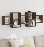 VidaXL Wandschap 129x18x42 cm bewerkt hout bruin eikenkleurig