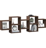 VidaXL Wandschap 129x18x42 cm bewerkt hout bruin eikenkleurig