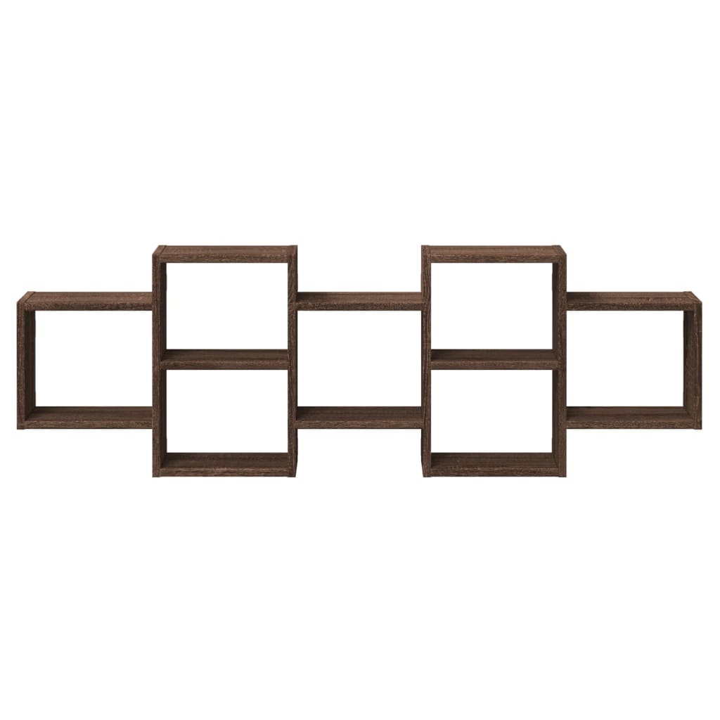 VidaXL Wandschap 129x18x42 cm bewerkt hout bruin eikenkleurig