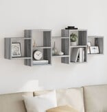 VidaXL Wandschap 129x18x42 cm bewerkt hout grijs sonoma eikenkleurig