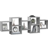 VidaXL Wandschap 129x18x42 cm bewerkt hout grijs sonoma eikenkleurig