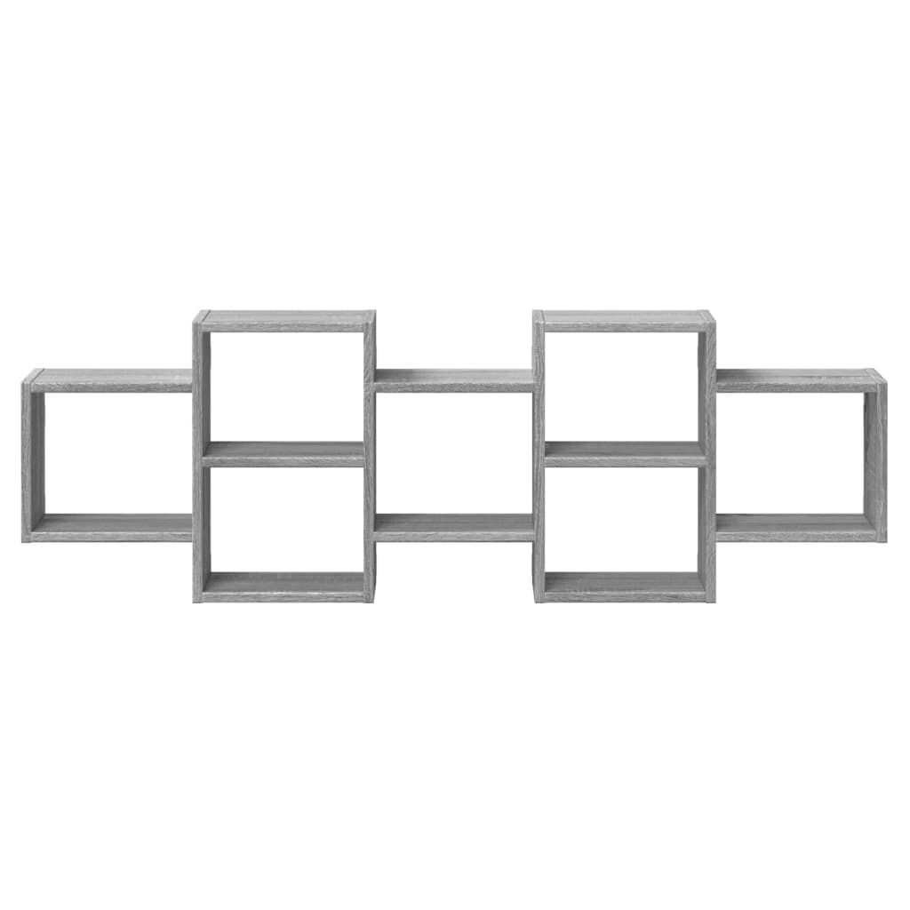 VidaXL Wandschap 129x18x42 cm bewerkt hout grijs sonoma eikenkleurig