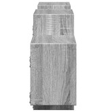 VidaXL Wandschap 129x18x42 cm bewerkt hout grijs sonoma eikenkleurig