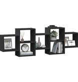 VidaXL Wandschap 129x18x42 cm bewerkt hout zwart