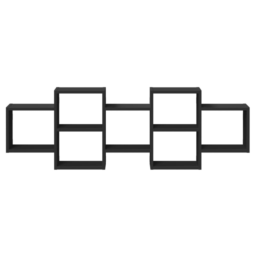 VidaXL Wandschap 129x18x42 cm bewerkt hout zwart