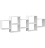 VidaXL Wandschap 129x18x42 cm bewerkt hout wit