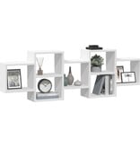 VidaXL Wandschap 129x18x42 cm bewerkt hout wit