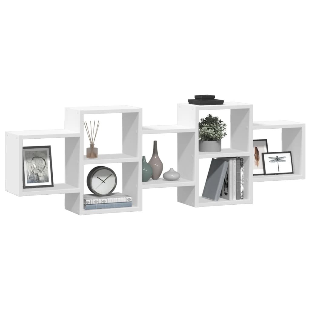 VidaXL Wandschap 129x18x42 cm bewerkt hout wit