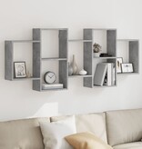 VidaXL Wandschap 159x18x65 cm bewerkt hout betongrijs