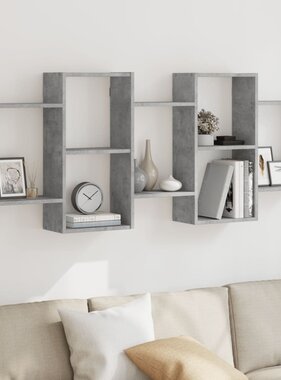 VidaXL Wandschap 159x18x65 cm bewerkt hout betongrijs