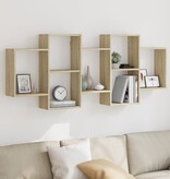 VidaXL Wandschap 159x18x65 cm bewerkt hout sonoma eikenkleurig