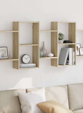 VidaXL Wandschap 159x18x65 cm bewerkt hout sonoma eikenkleurig