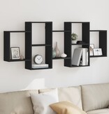 VidaXL Wandschap 159x18x65 cm bewerkt hout zwart