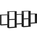 VidaXL Wandschap 159x18x65 cm bewerkt hout zwart