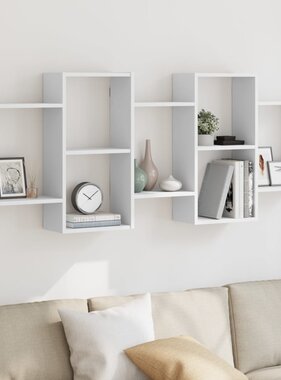 VidaXL Wandschap 159x18x65 cm bewerkt hout wit