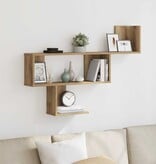 VidaXL Wandschap 100x15x70 cm bewerkt hout artisanaal eikenkleurig