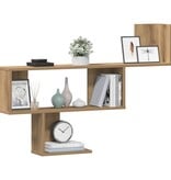 VidaXL Wandschap 100x15x70 cm bewerkt hout artisanaal eikenkleurig