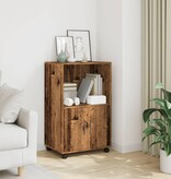 VidaXL Rolkast 55x40x91 cm bewerkt hout oud houtkleurig