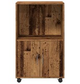 VidaXL Rolkast 55x40x91 cm bewerkt hout oud houtkleurig