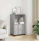 VidaXL Rolkast 55x40x91 cm bewerkt hout grijs sonoma eikenkleurig