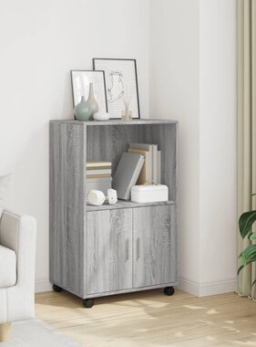 VidaXL Rolkast 55x40x91 cm bewerkt hout grijs sonoma eikenkleurig