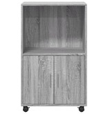 VidaXL Rolkast 55x40x91 cm bewerkt hout grijs sonoma eikenkleurig