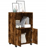 VidaXL Rolkast 55x40x91 cm bewerkt hout gerookt eikenkleurig