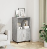 VidaXL Rolkast 55x40x91 cm bewerkt hout betongrijs